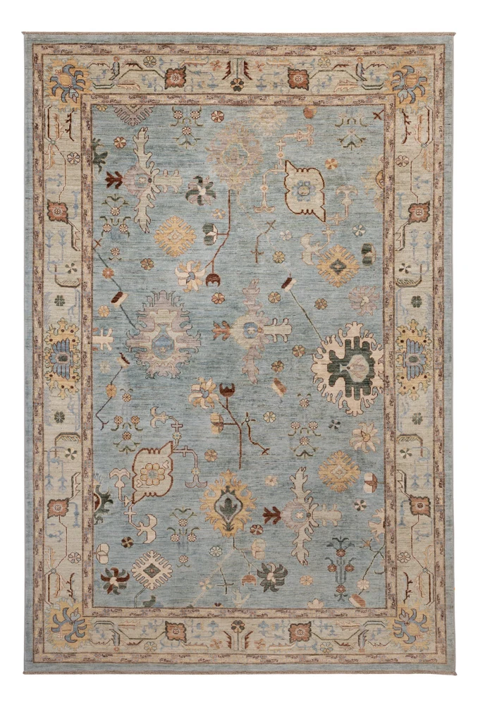 Ziegler Teppich - Usak - 200 x 296 cm - hellblau