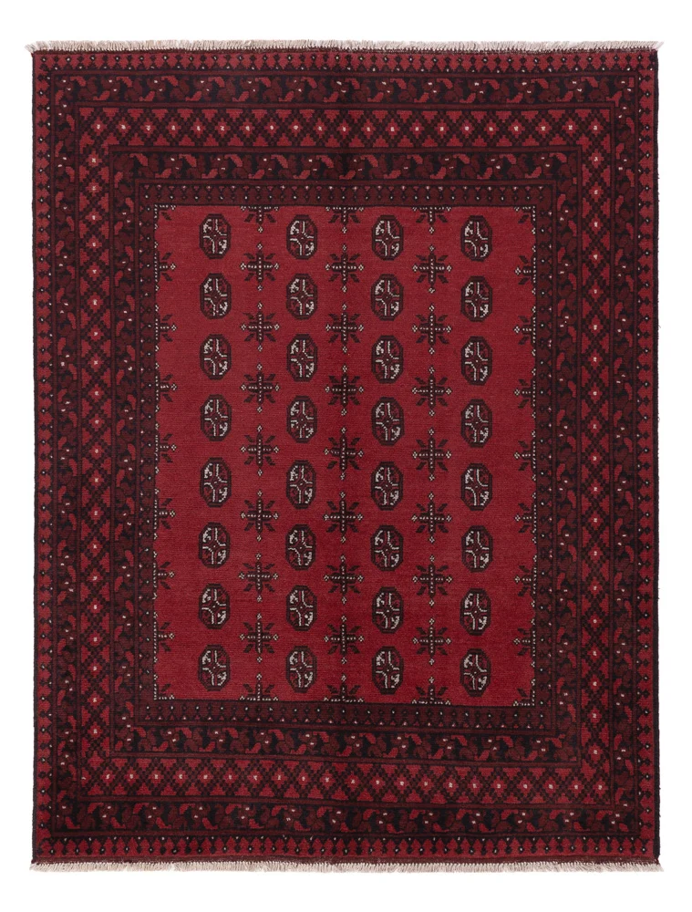 Afghan Teppich - Filpa - 149 x 199 cm - dunkelrot