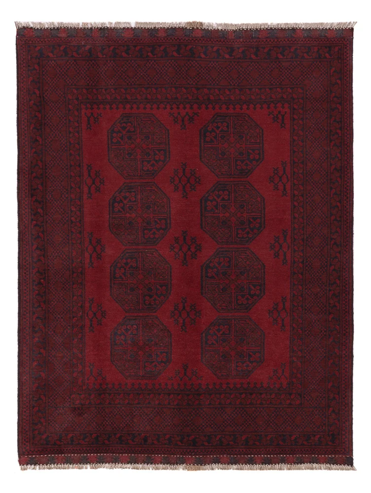 Afghan Teppich - Filpa - 150 x 193 cm - dunkelrot
