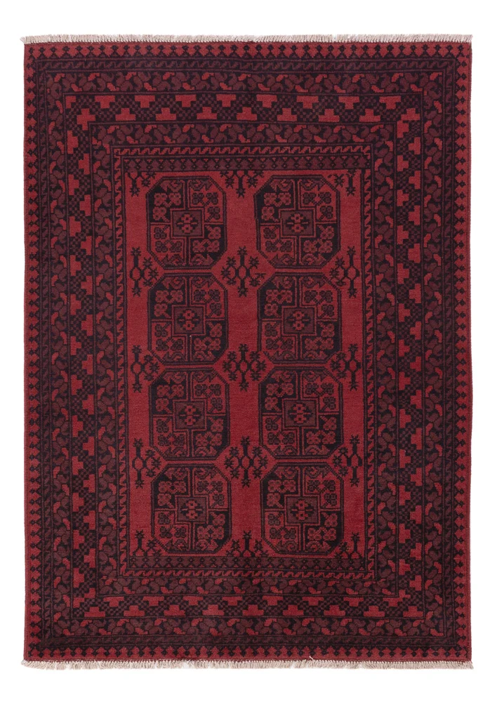 Afghan Teppich - Filpa - 142 x 198 cm - dunkelrot