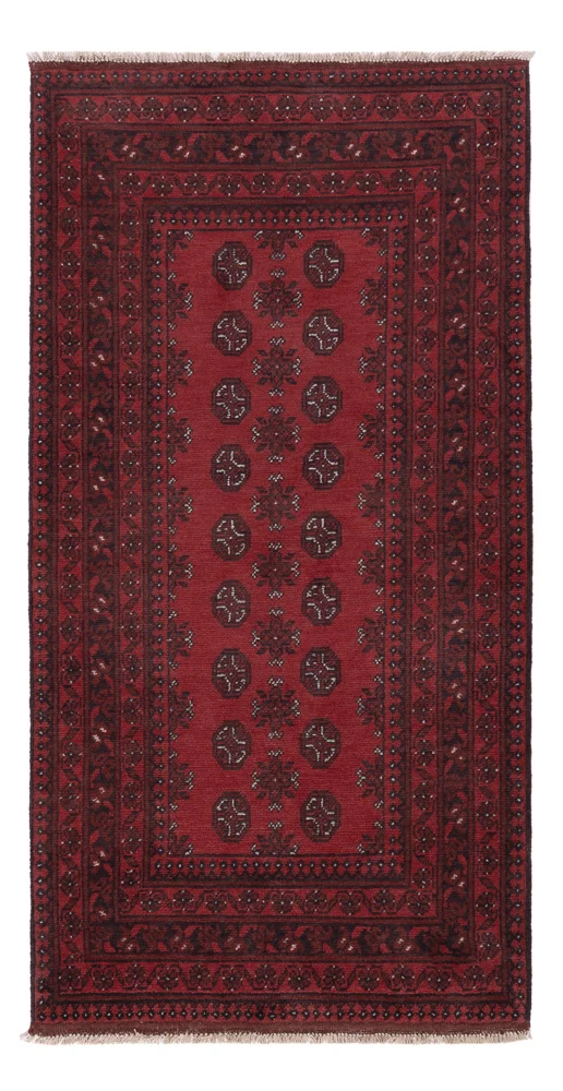 Läufer Afghan - Filpa - 99 x 194 cm - dunkelrot
