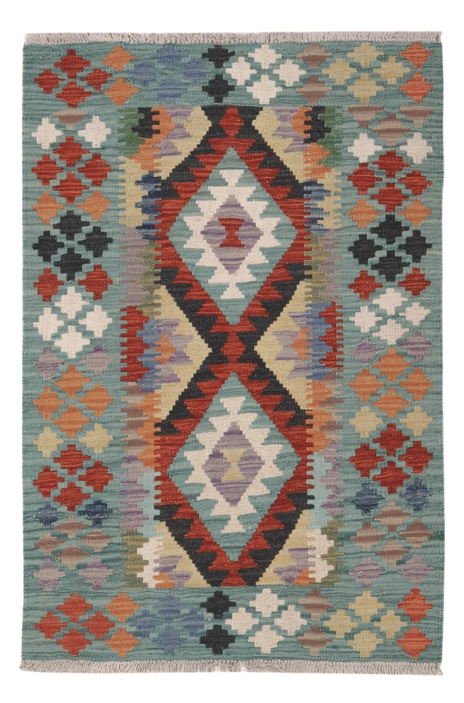 Kelim Teppich - Splash - 84 x 122 cm - mehrfarbig