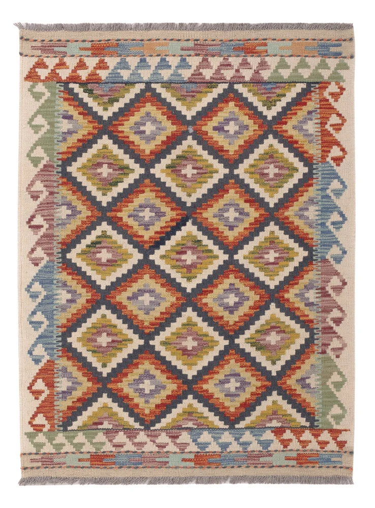 Kelim Teppich - Splash - 83 x 118 cm - mehrfarbig