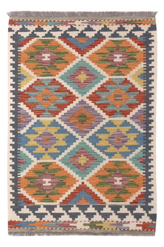 Kelim Teppich - Splash - 76 x 115 cm - mehrfarbig
