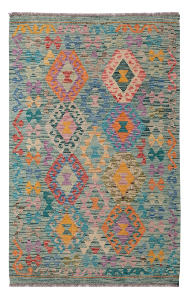 Kelim Teppich - Splash - 106 x 167 cm - bunt