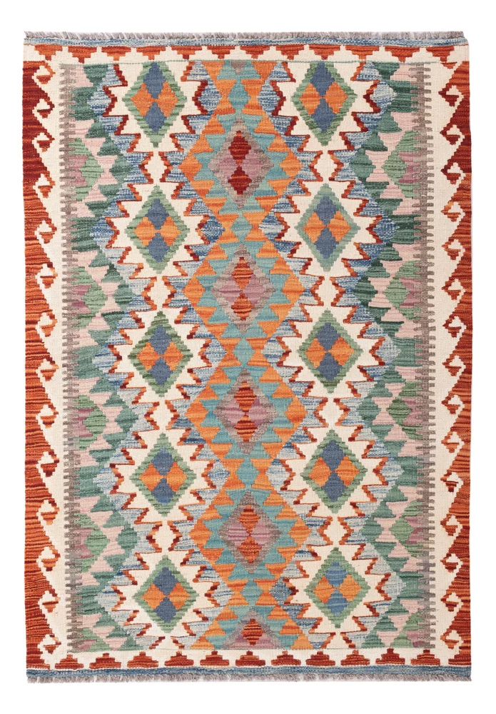 Kelim Teppich - Splash - 108 x 154 cm - bunt