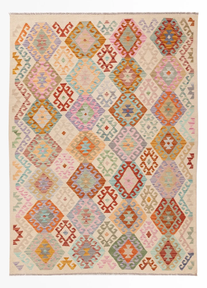 Kelim Teppich - Splash - 171 x 244 cm - bunt