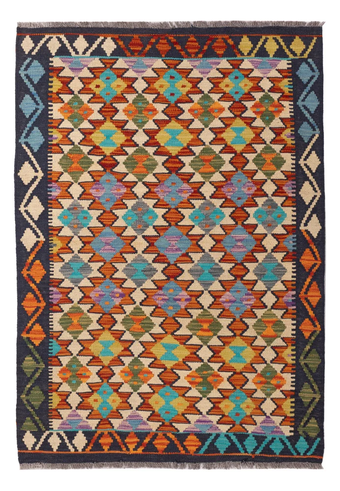 Kelim Teppich - Splash - 103 x 147 cm - bunt