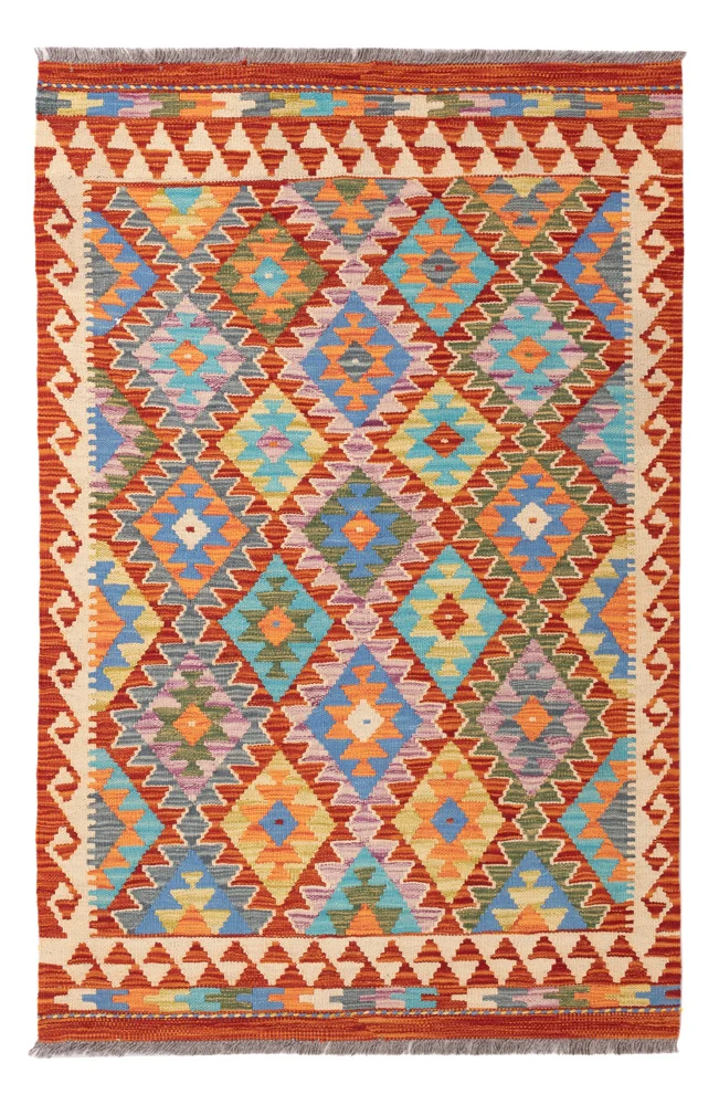 Kelim Teppich - Splash - 99 x 153 cm - bunt