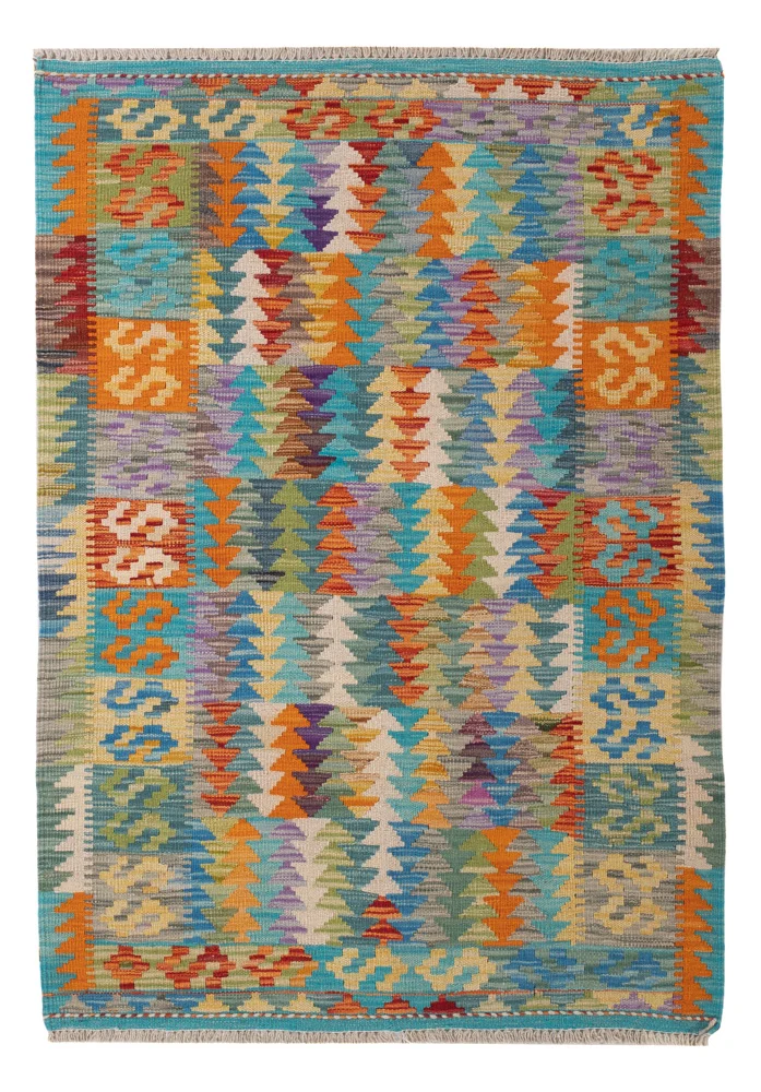 Kelim Teppich - Splash - 104 x 151 cm - bunt