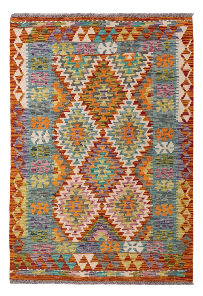 Kelim Teppich - Splash - 102 x 149 cm - bunt