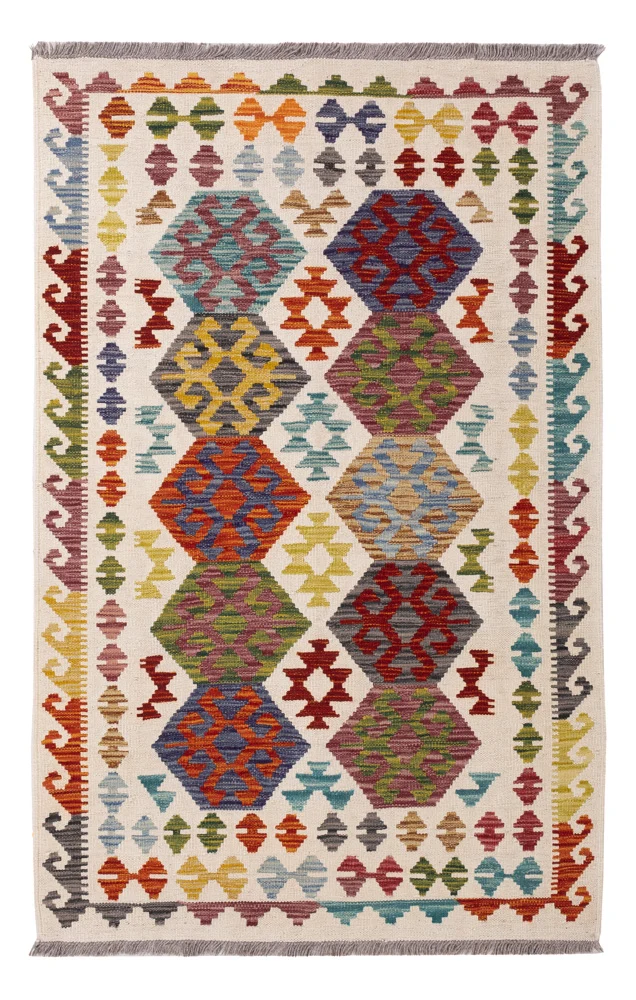 Kelim Teppich - Splash - 97 x 155 cm - bunt
