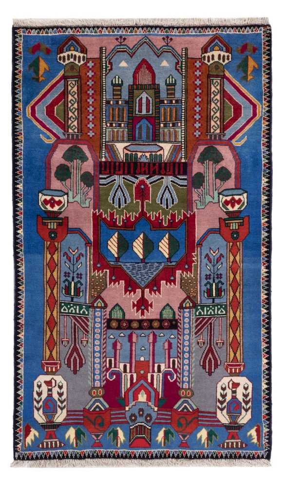 Belutsch Teppich - 90 x 140 cm - blau