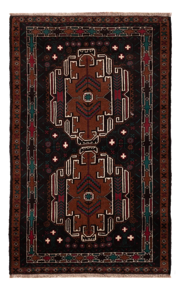Belutsch Teppich - 90 x 140 cm - mehrfarbig
