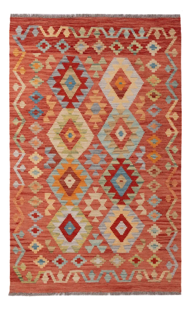 Kelim Teppich - Splash - 97 x 153 cm - bunt