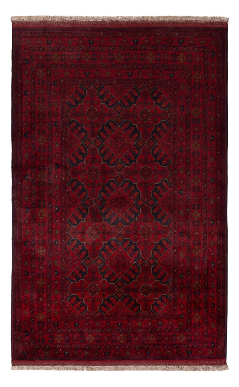 Afghan Teppich - Kunduz - 128 x 201 cm - dunkelrot