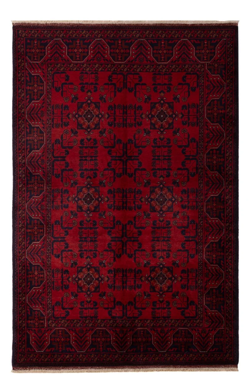 Afghan Teppich - Kunduz - 125 x 195 cm - dunkelrot