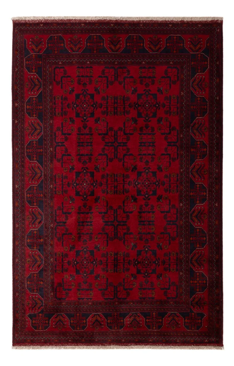 Afghan Teppich - Kunduz - 125 x 195 cm - dunkelrot