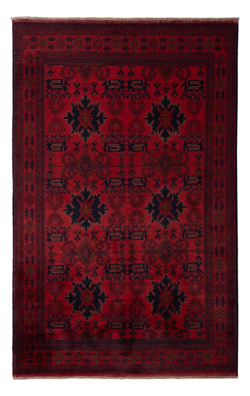 Afghan Teppich - Kunduz - 123 x 199 cm - dunkelrot