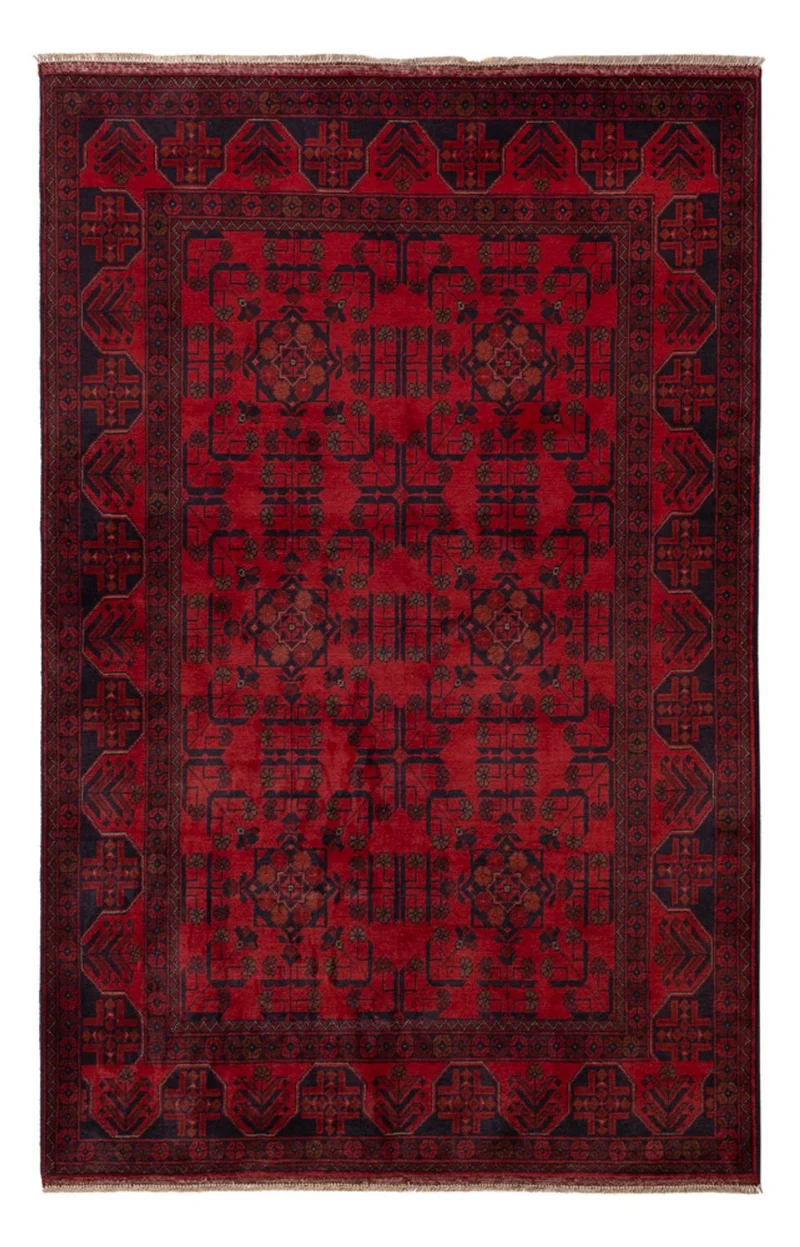 Afghan Teppich - Kunduz - 126 x 198 cm - rot