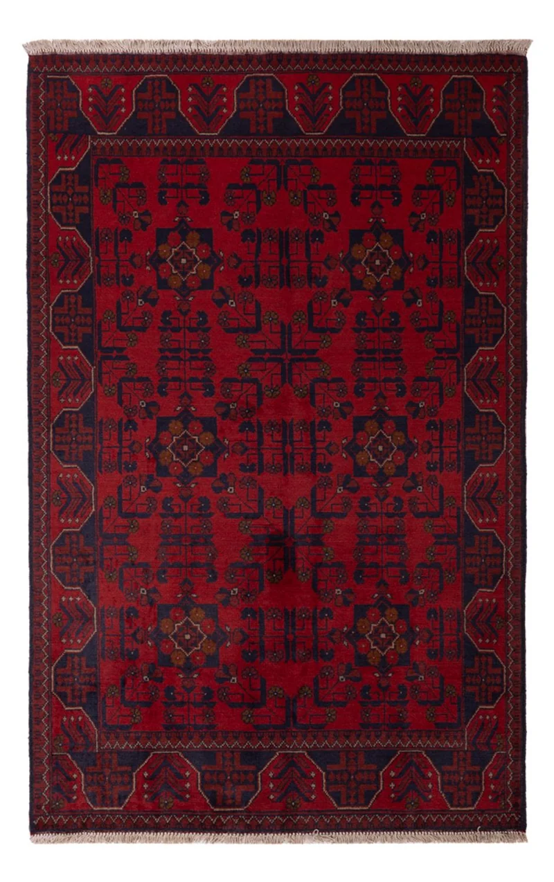 Afghan Teppich - Kunduz - 121 x 196 cm - dunkelrot