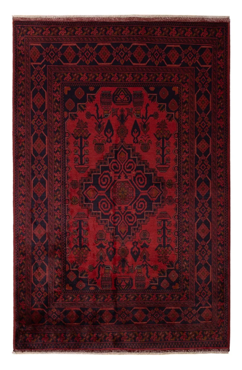 Afghan Teppich - Kunduz - 122 x 192 cm - rot
