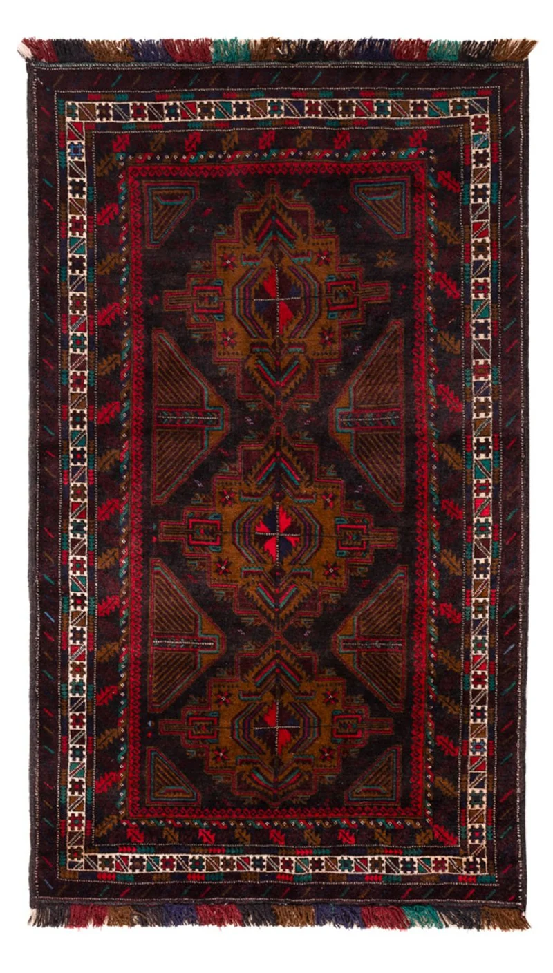 Belutsch Teppich - 116 x 198 cm - dunkelrot