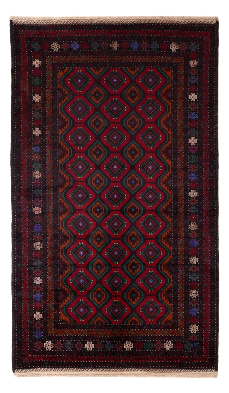 Belutsch Teppich - 120 x 203 cm - dunkelrot