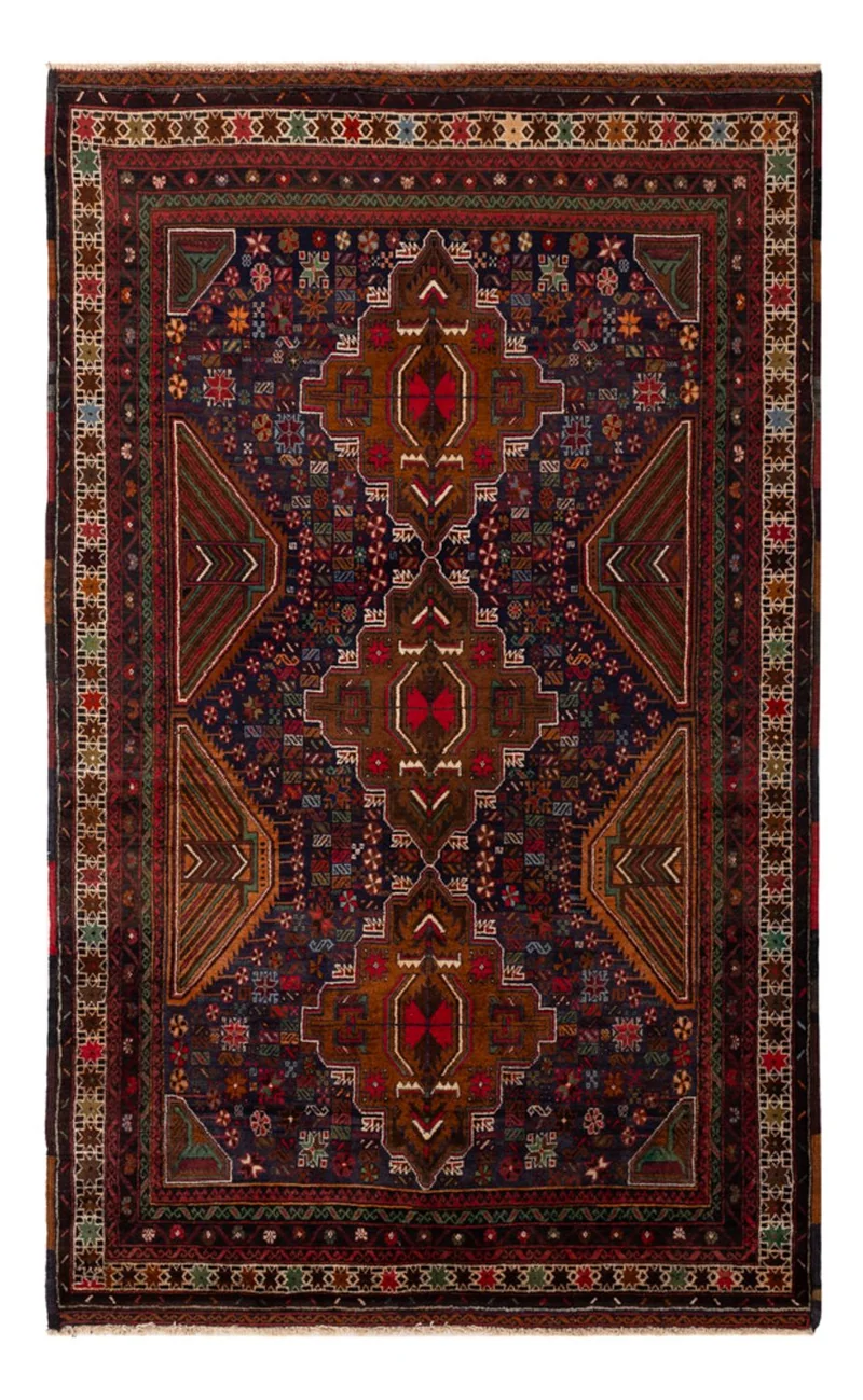 Belutsch Teppich - 117 x 200 cm - dunkelrot