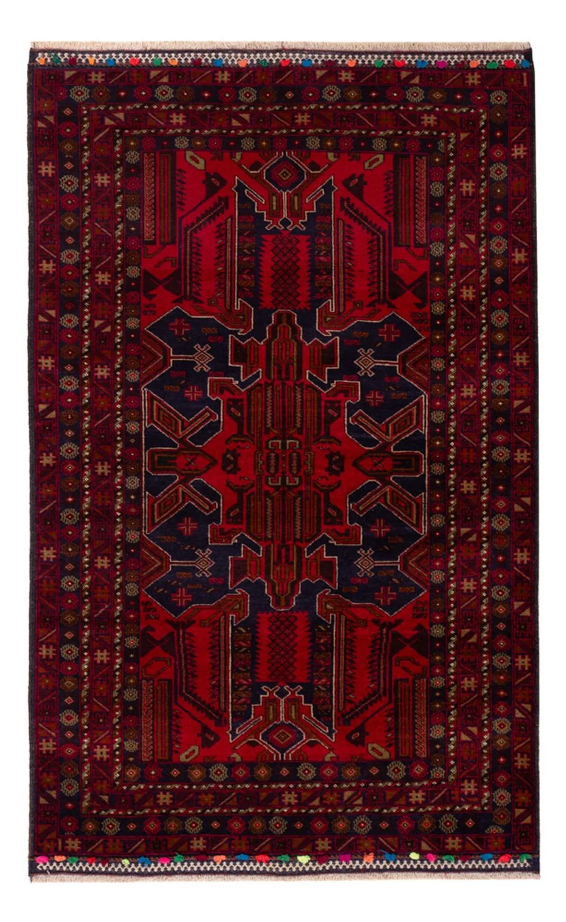 Belutsch Teppich - 116 x 184 cm - dunkelrot