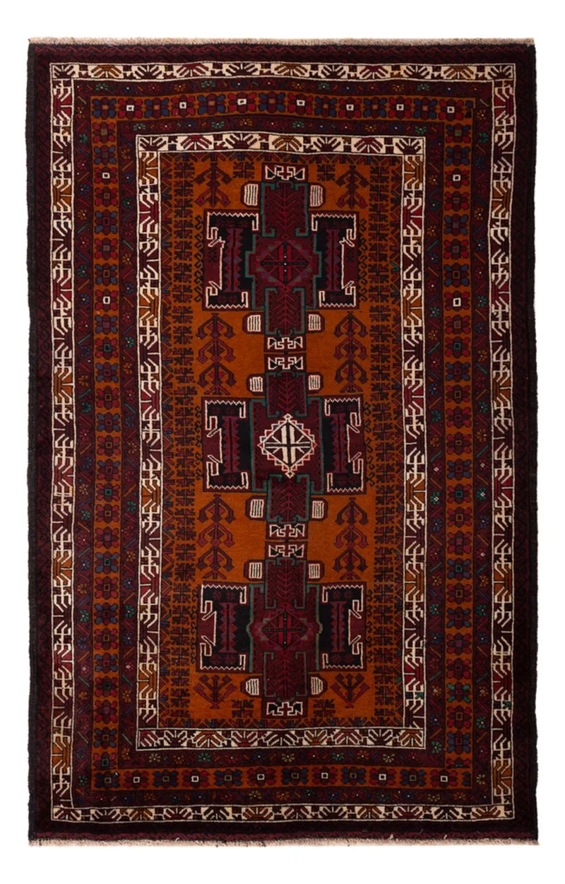 Belutsch Teppich - 123 x 198 cm - dunkelrot