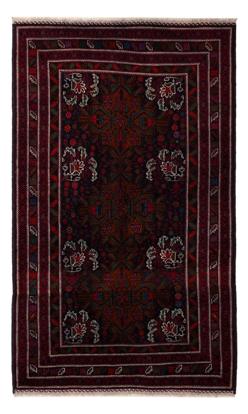 Belutsch Teppich - 119 x 202 cm - dunkelrot