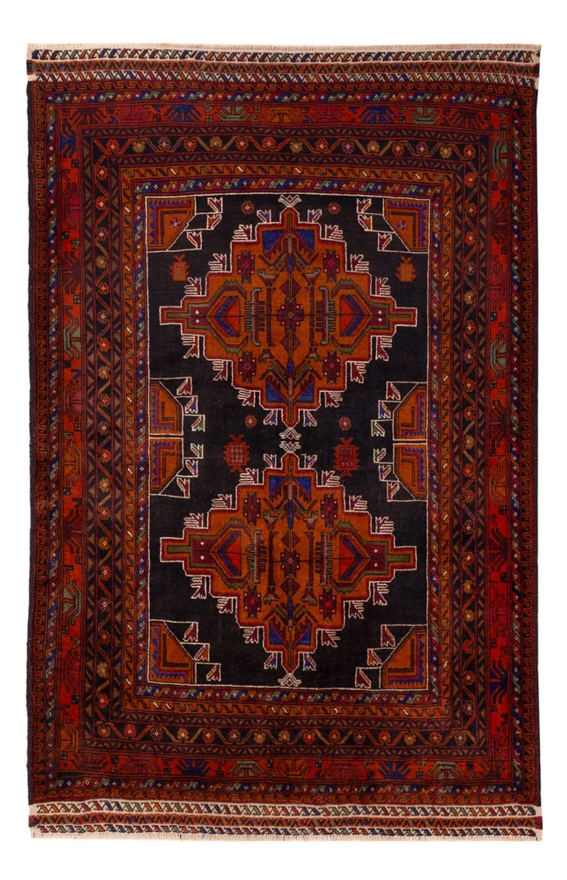 Belutsch Teppich - 130 x 193 cm - dunkelrot