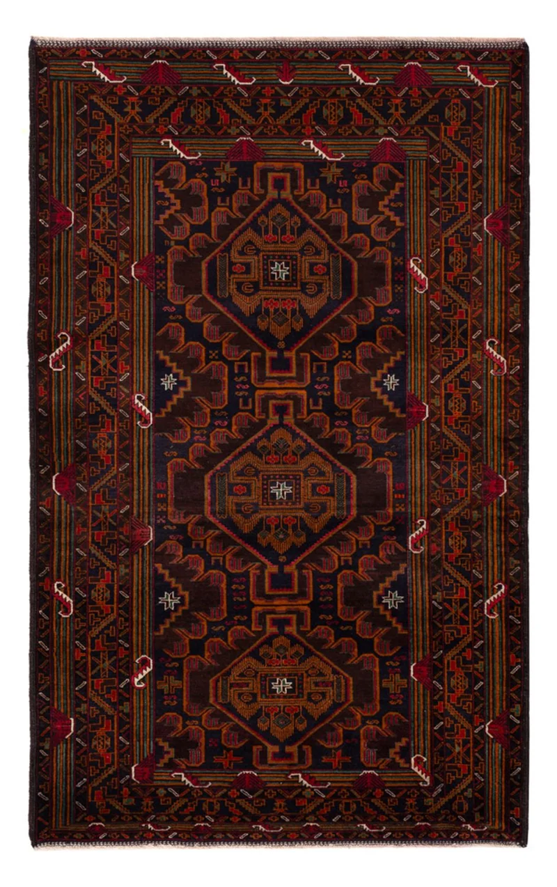 Belutsch Teppich - 128 x 213 cm - dunkelrot