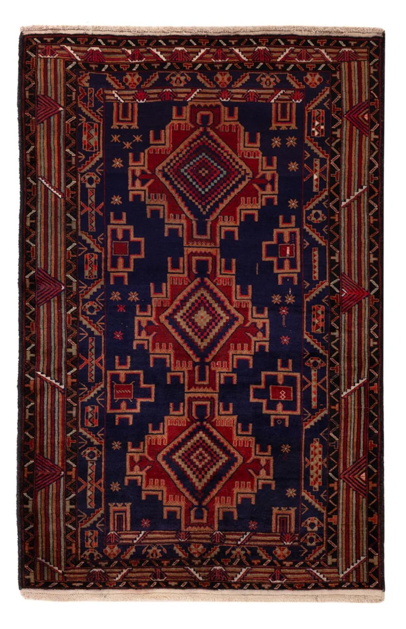 Belutsch Teppich - 122 x 200 cm - dunkelrot
