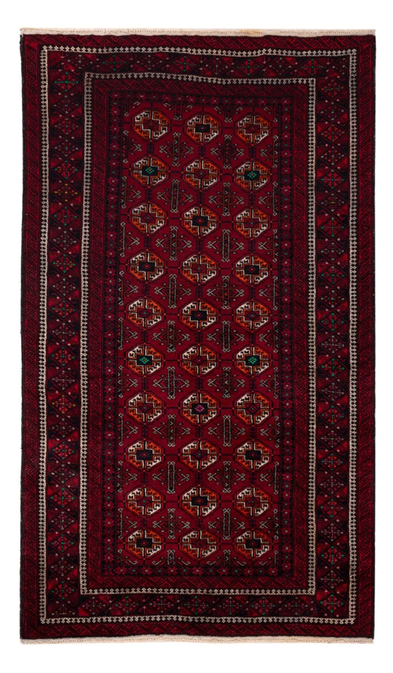 Belutsch Teppich - 111 x 190 cm - dunkelrot