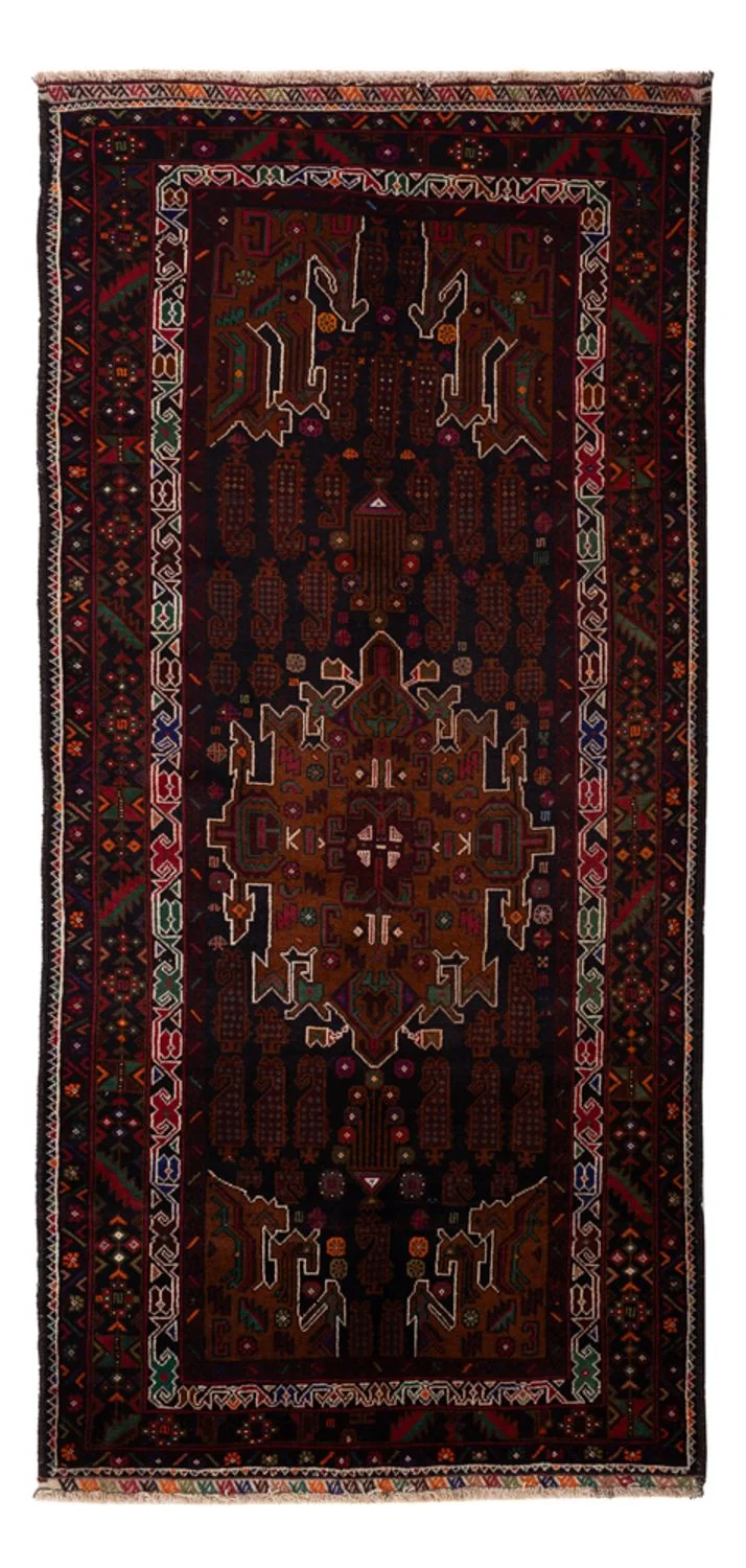 Läufer Belutsch - 103 x 222 cm - dunkelrot