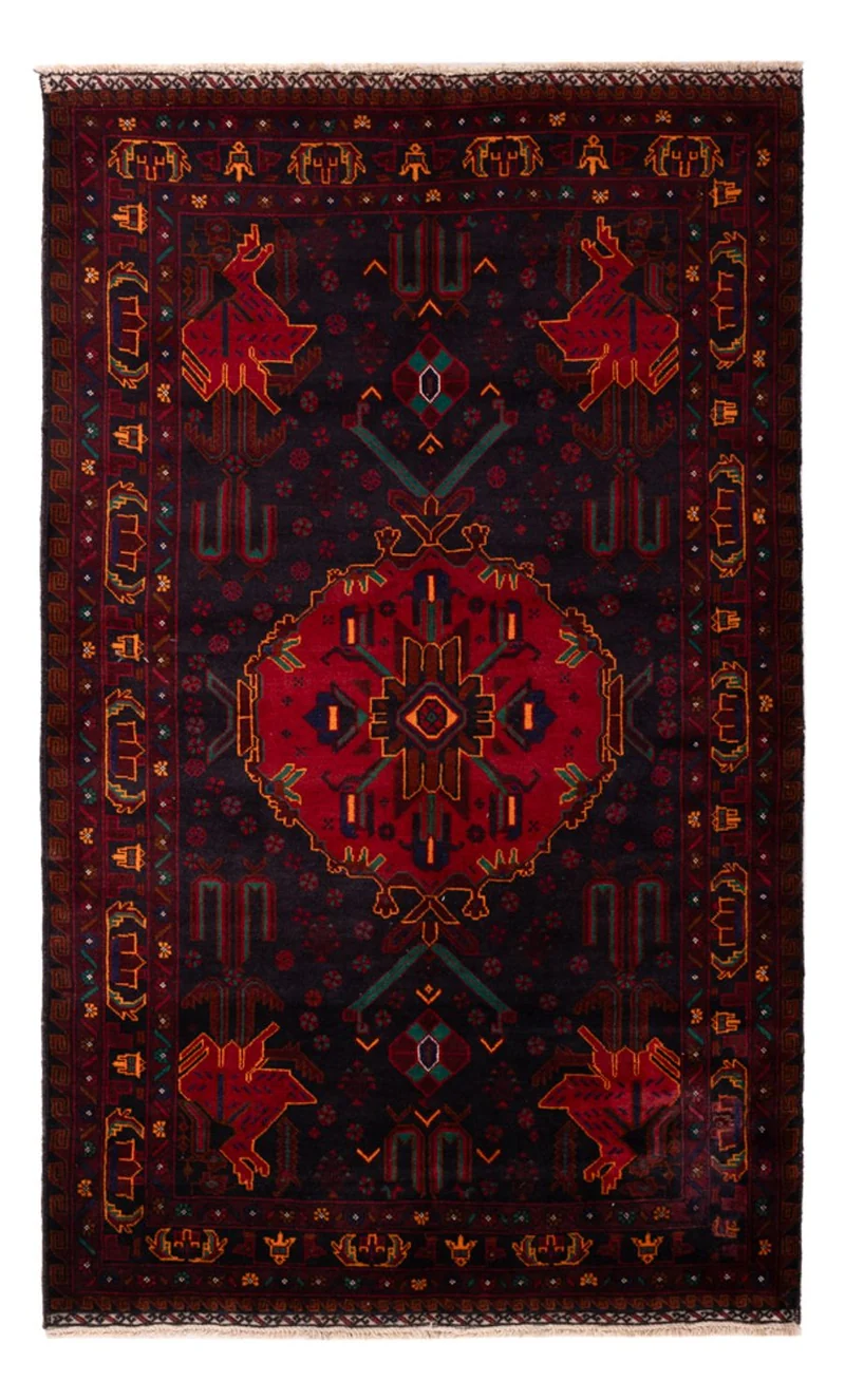 Belutsch Teppich - 127 x 207 cm - dunkelrot