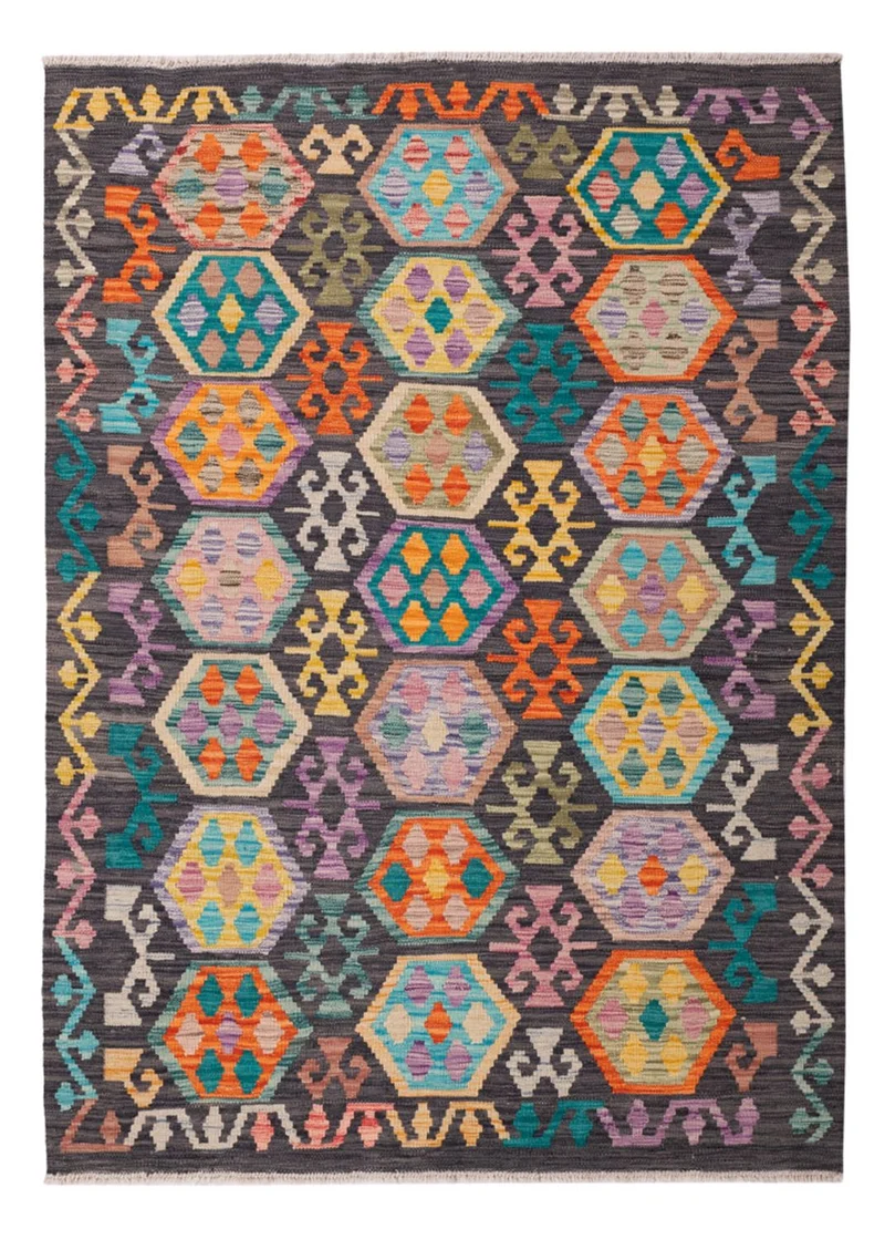 Kelim Teppich - Splash - 127 x 180 cm - mehrfarbig