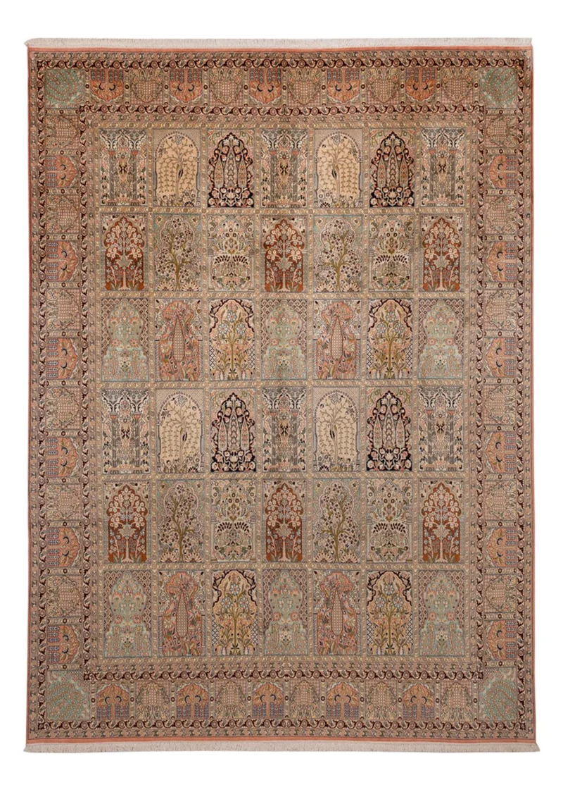 Seidenteppich - Kaschmir Seide - 238 x 324 cm - beige