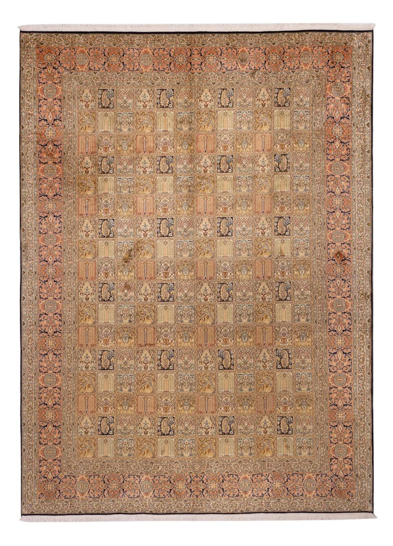 Seidenteppich - Kaschmir Seide - 246 x 339 cm - dunkelbeige