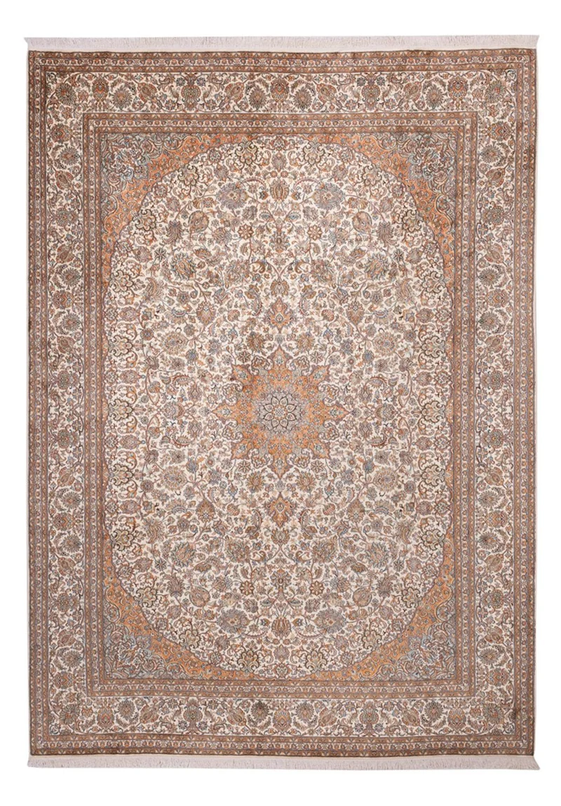 Seidenteppich - Kaschmir Seide - 247 x 347 cm - beige