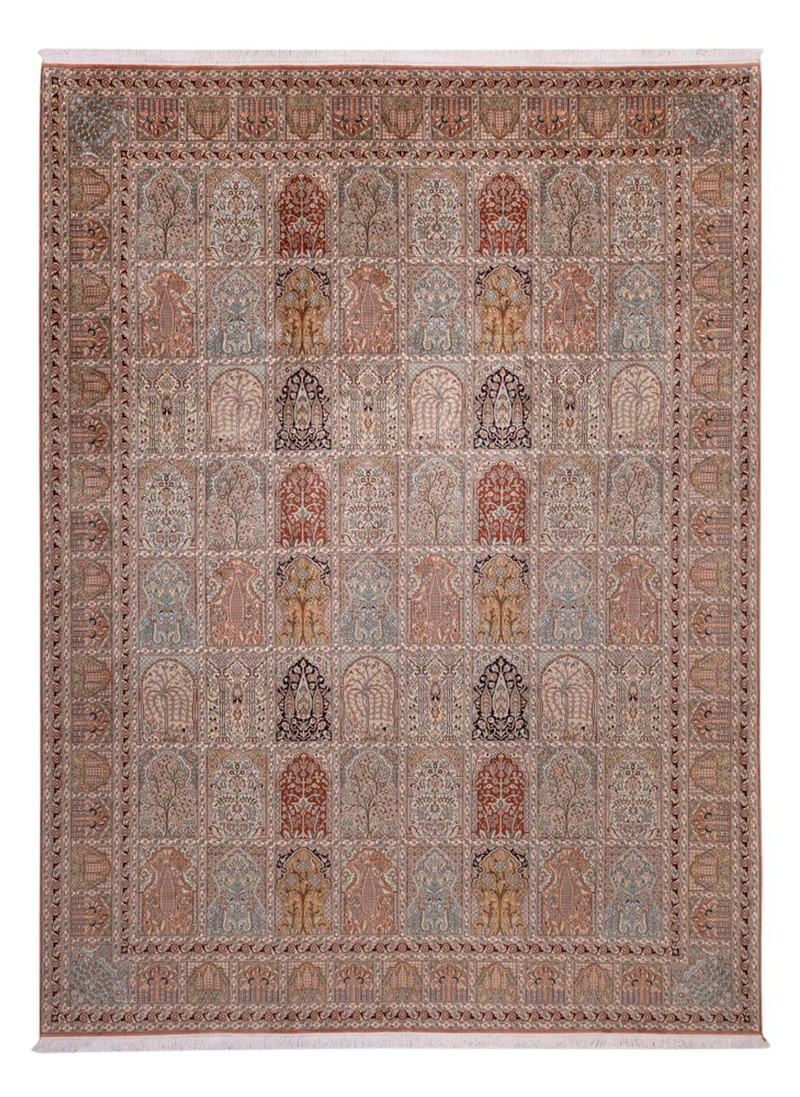 Seidenteppich - Kaschmir Seide - 277 x 372 cm - dunkelbeige