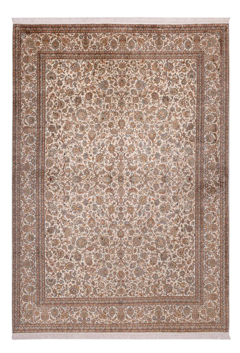 Seidenteppich - Kaschmir Seide - 247 x 349 cm - beige