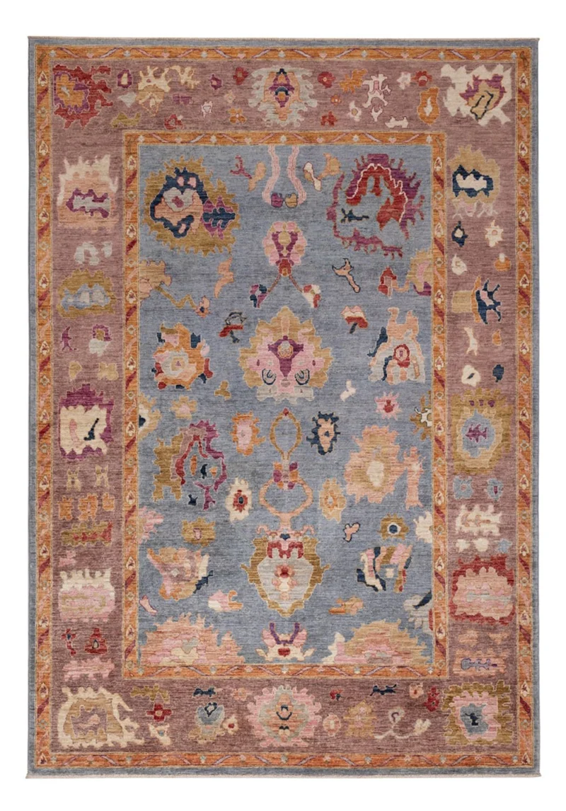 Ziegler Teppich - Usak - 202 x 289 cm - hellblau