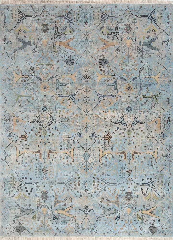 Designer Teppich - 240 x 300 cm - lichtblau