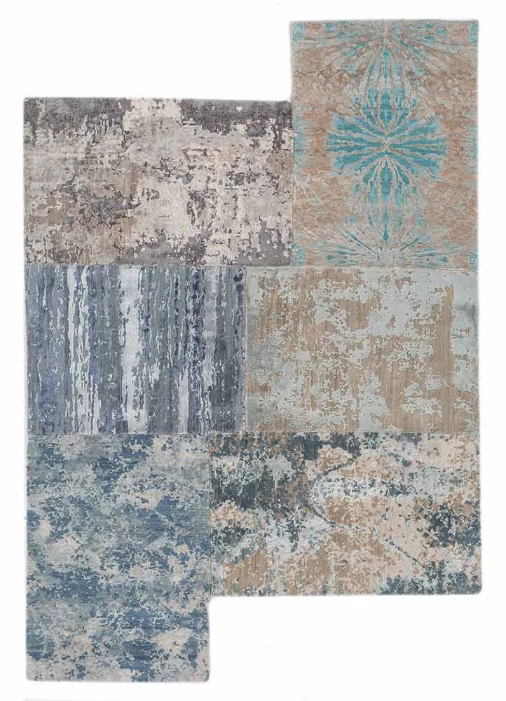 Wollteppich sonderform - 150 x 240 cm - grau