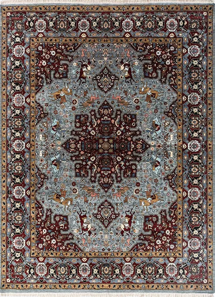 Wollteppich - 240 x 300 cm - blau