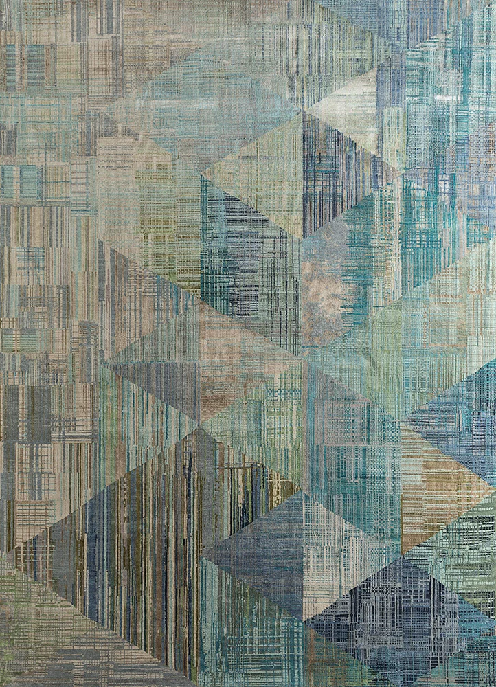 Wollteppich - 240 x 300 cm - blau