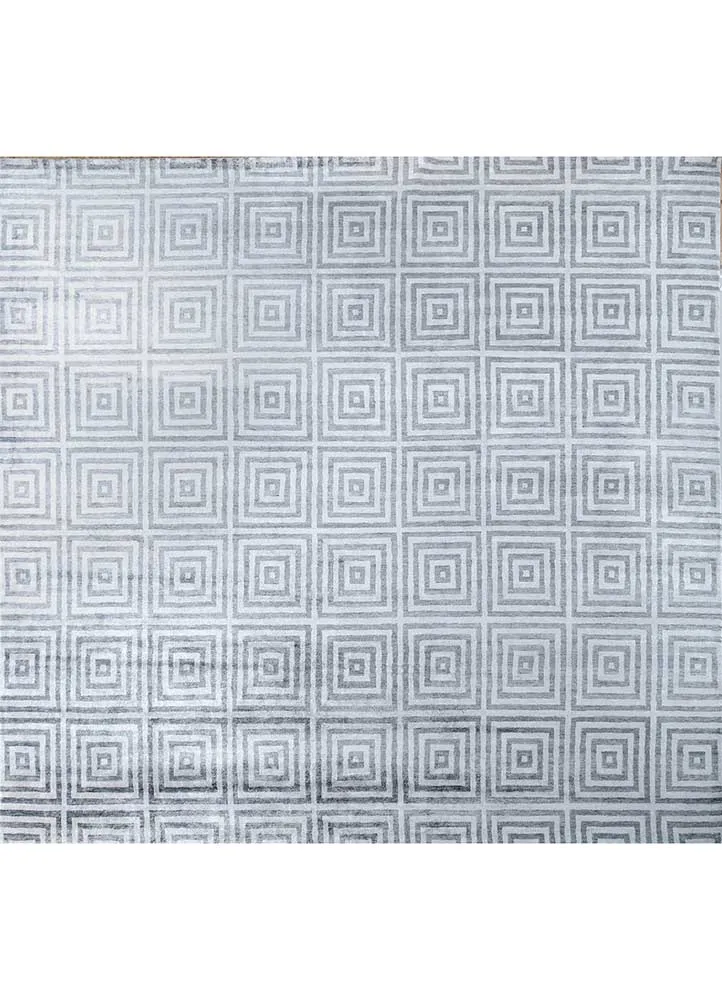 Viskose Teppich quadratisch - 345 x 345 cm - silber